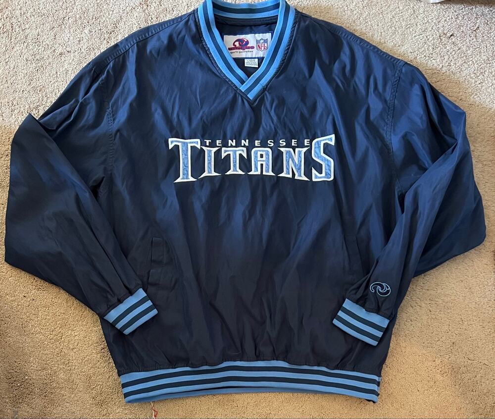 Vintage Tennessee titans pullover jacket, unique sports NfL large
